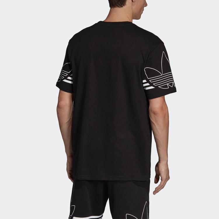 Adidas Футболка Originals Trefoil Outline, мужские топы, черные DU8145
