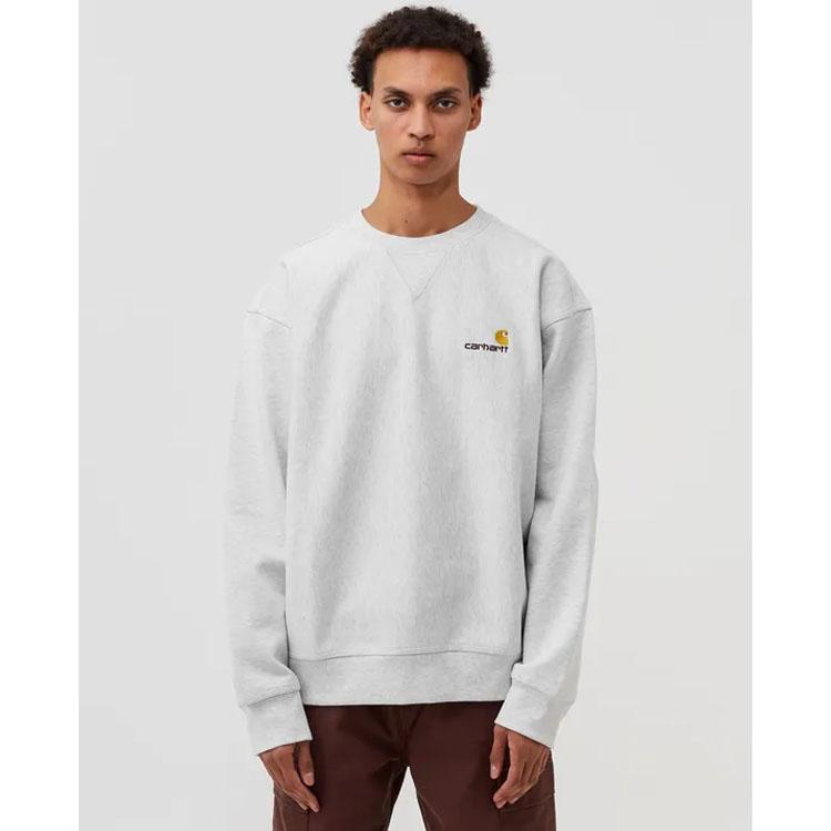 Carhartt WIP Свитшот American Script Пепельный Хизер Мужской Уличная одежда I025475-482-XX