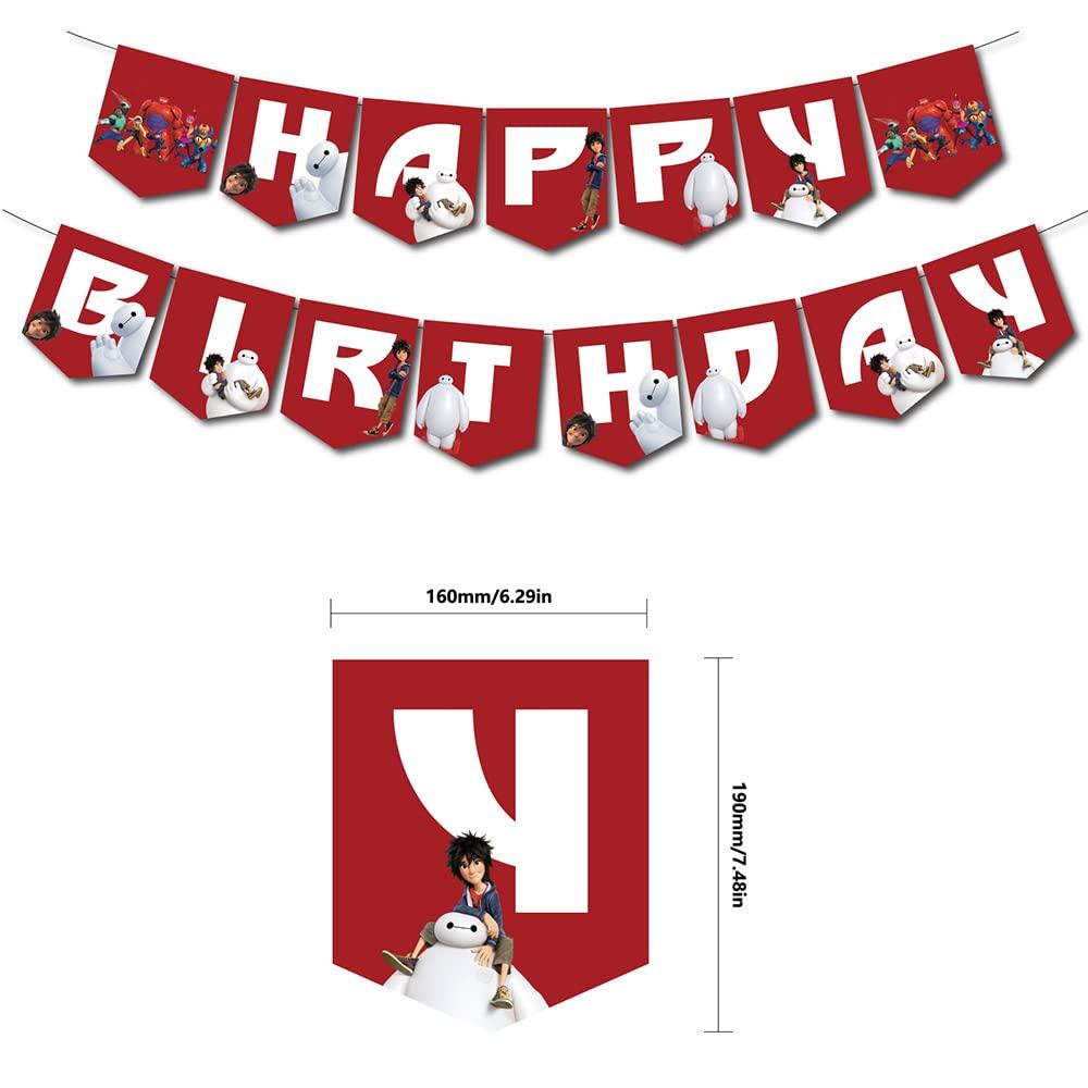 Набор для вечеринки с украшениями на день рождения Беймакса, Большой герой 6, персонаж Диснея, милые белые шары, гирлянда «С днем рождения», набор из 32 предметов, для мальчиков и девочек