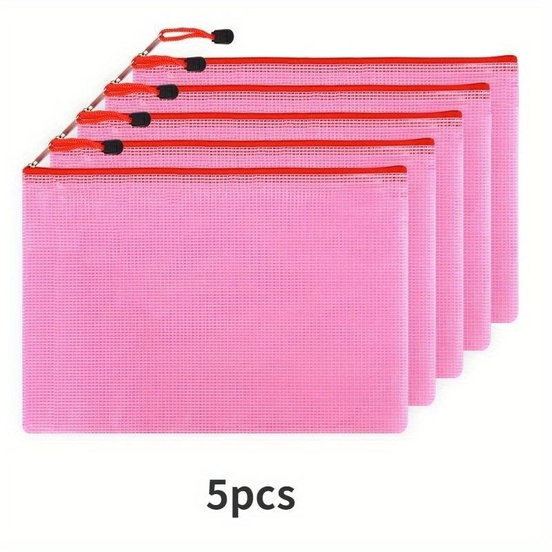 5pcs Waterproof Zip Bag A4 Transparent Document Bag Pen Filing Products Pocket Folder Office School Supply