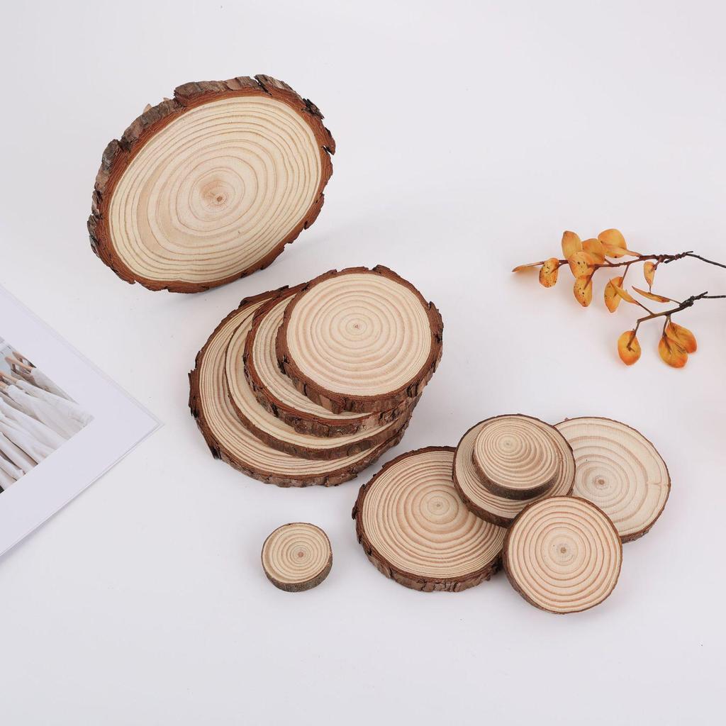 Лазерная гравировка ломтиков сосновой древесины для поделок в детском саду и украшения стен