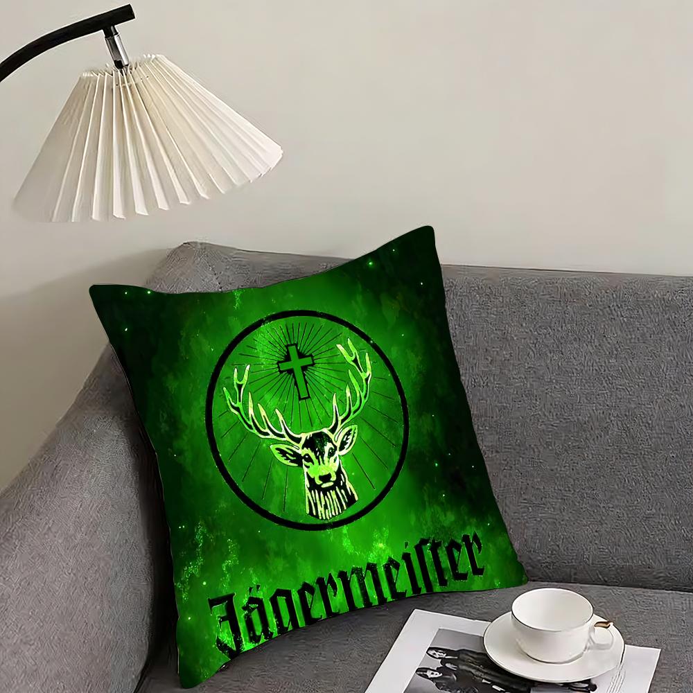 Крутая наволочка для подушки Jägermeister Элегантная комфортная наволочка для дивана кровати Двусторонняя печать Невидимая молния Домашний декор