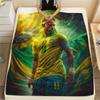 1PC Neymar Patterned Flannel Blanket Suitable For All Seasons for Home Decor Warmth and Comfort Gifts Holiday Present