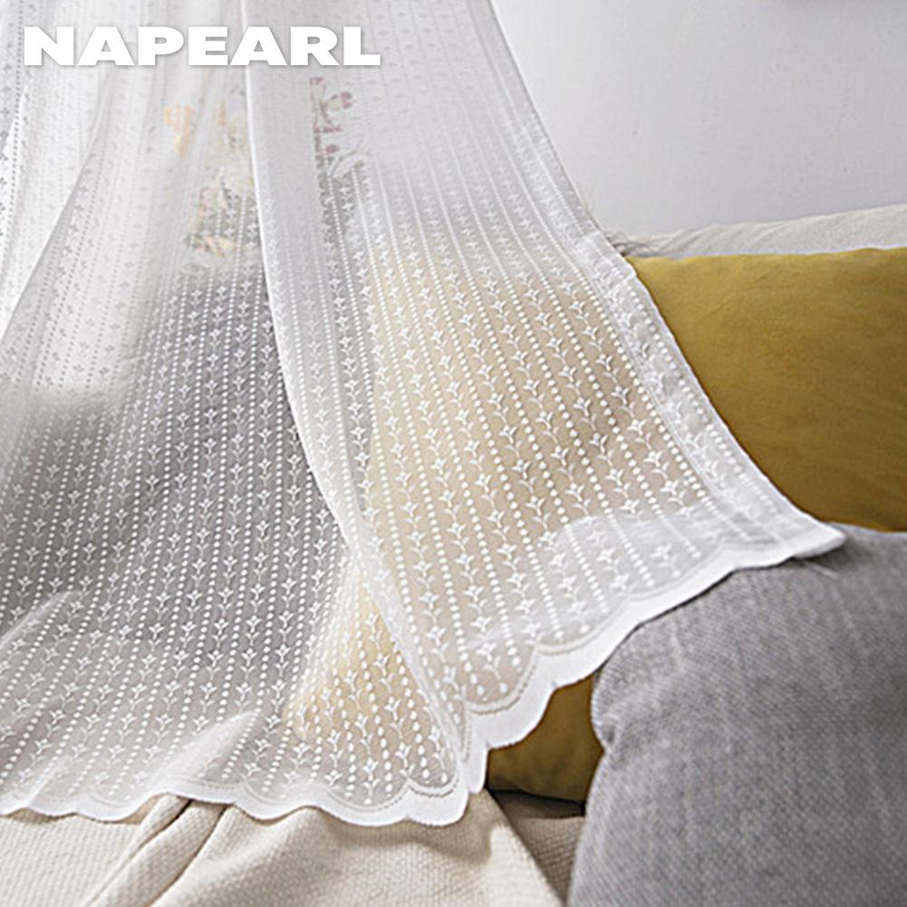 1 шт. NAPEARL 10-20% затемнение французский стиль свежий волнистый низ кружевная прозрачная занавеска для гостиной спальни балкона домашний декор