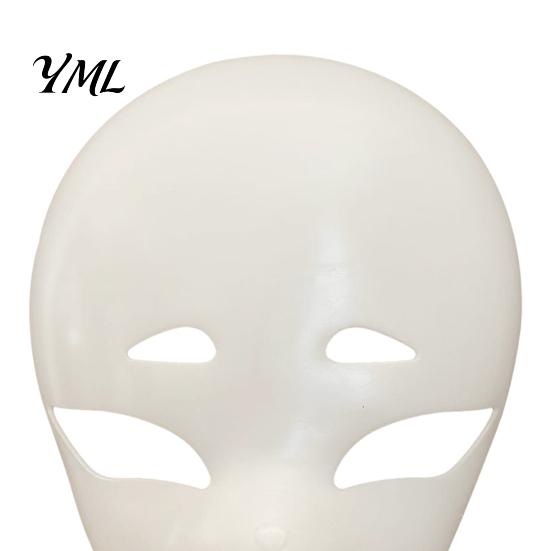 Full Face Plastic Mask DIY Blank Fox Mask, White Furry Head Base Unpainted Animal Anime Style Costume Fursuit Accessory for Halloween Masquerade