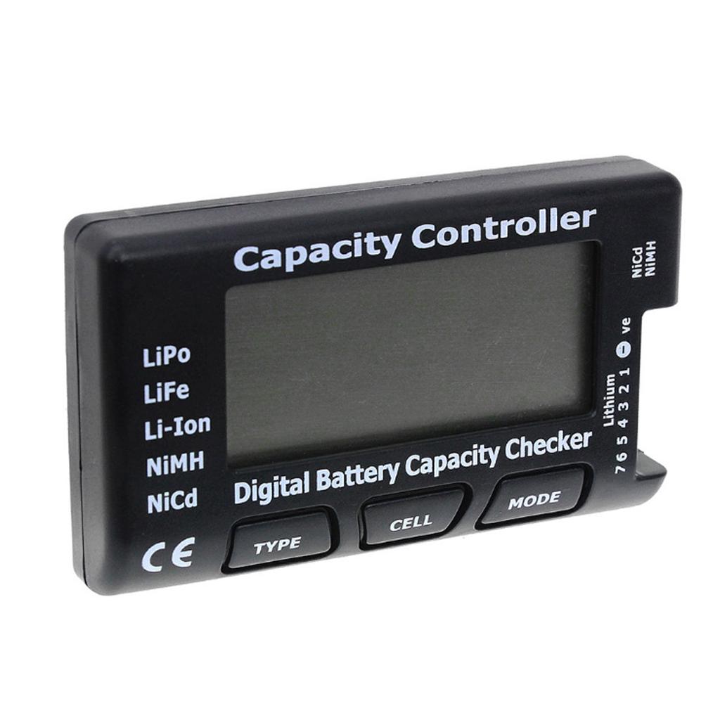 Battery Voltage Tester Checking Tool RC Meter 7 Digital Cell Battery Capacity Checker for LiPo LiFe Li-ion Nicd NiMH