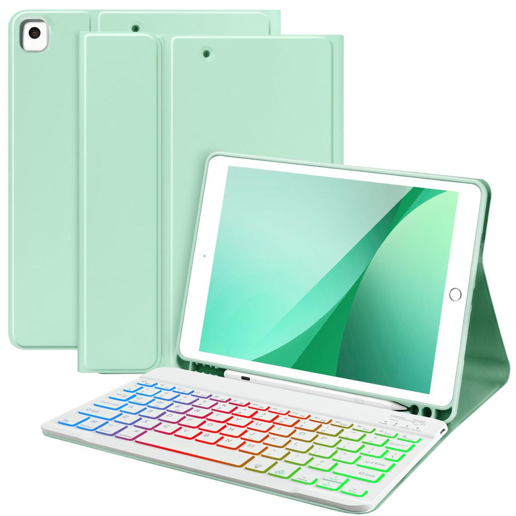 GRB Keyboard Case For IPad 11 (A16) 2025 With Pen Slot and Backlit English Keyboard