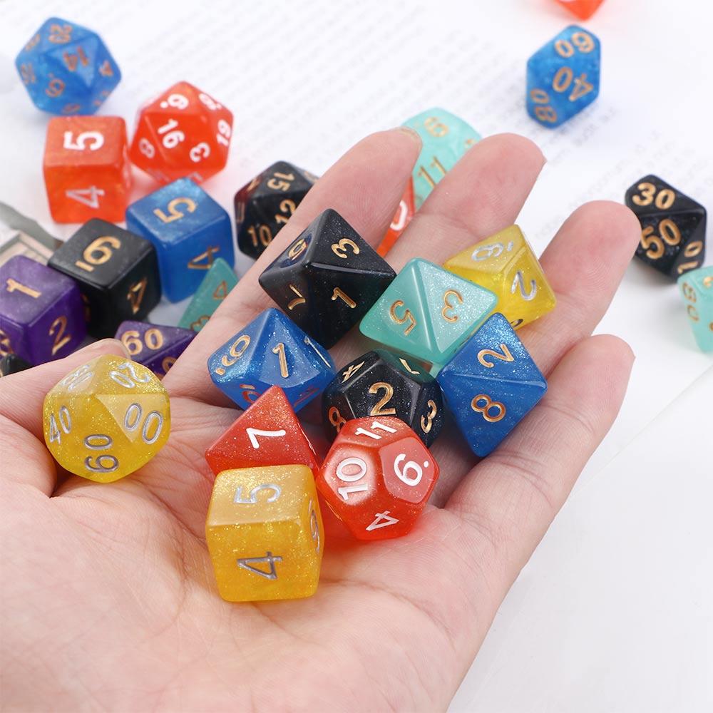 Sparkles Desktop Board Games Playing Games Galaxy Dice Dice Polyhedral Dice Set Star Shine Dice Set