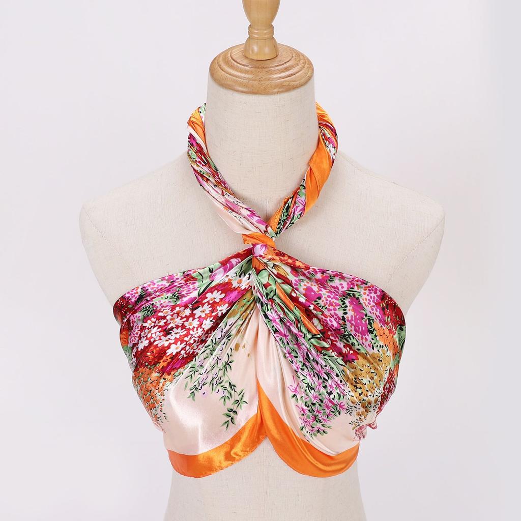 High-quality Luxurious Silk Scarves Headband Scarfs Neck Scarf For Women Chain Silk Scarf Women's Decorative Shawl