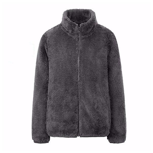 Double Sided Fleece Coat Women's Short Large Size Coral Velvet Autumn and Winter Thickened Warm Fleece Coat Women's Sweater