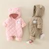 Infants and Young Children's Winter Outfit Thickened Hooded Cotton-padded Jacket Coat Newborn Boys and Girls Baby's Autumn and Winter Suit