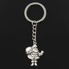 Fashion 30mm Key Ring Metal Key Chain Keychain Jewelry Antique Bronze Silver Color Christmas Santa Claus Gift 33x25mm Pendant