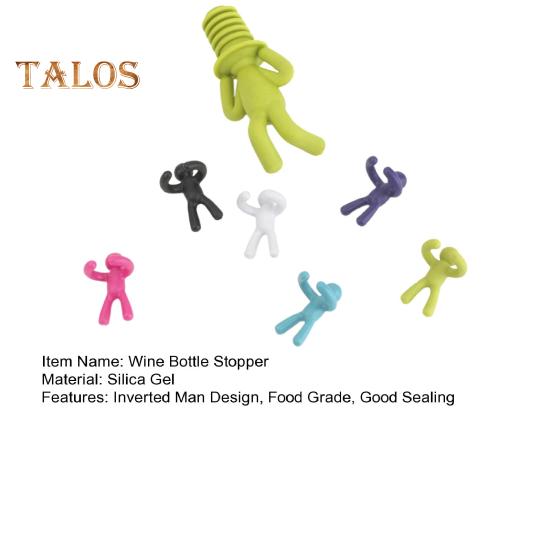 Пробка для бутылки вина, 7 шт., креативный перевернутый мужской дизайн, пищевая силиконовая пробка для украшения красного вина, шампанского