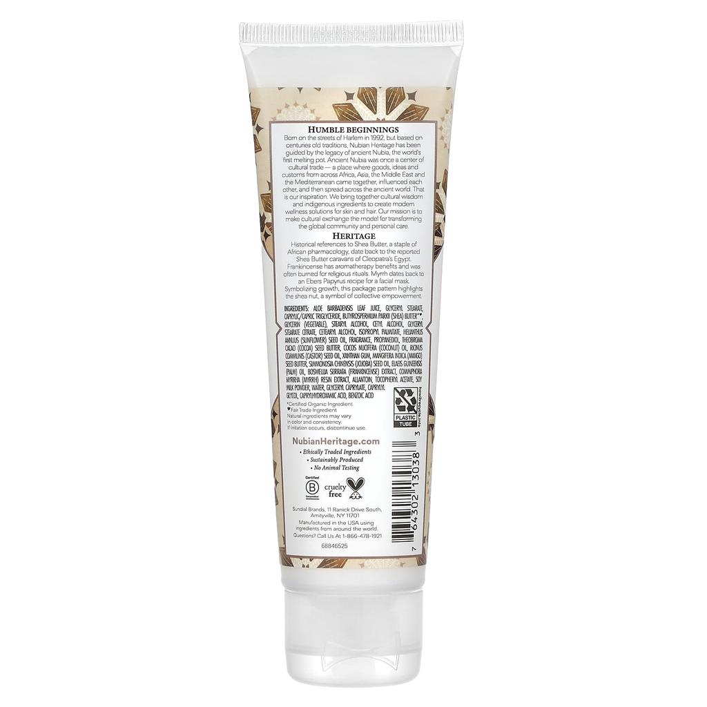 Nubian Heritage Hand Cream, Raw Shea Butter, 4 Fl Oz (118 Ml)