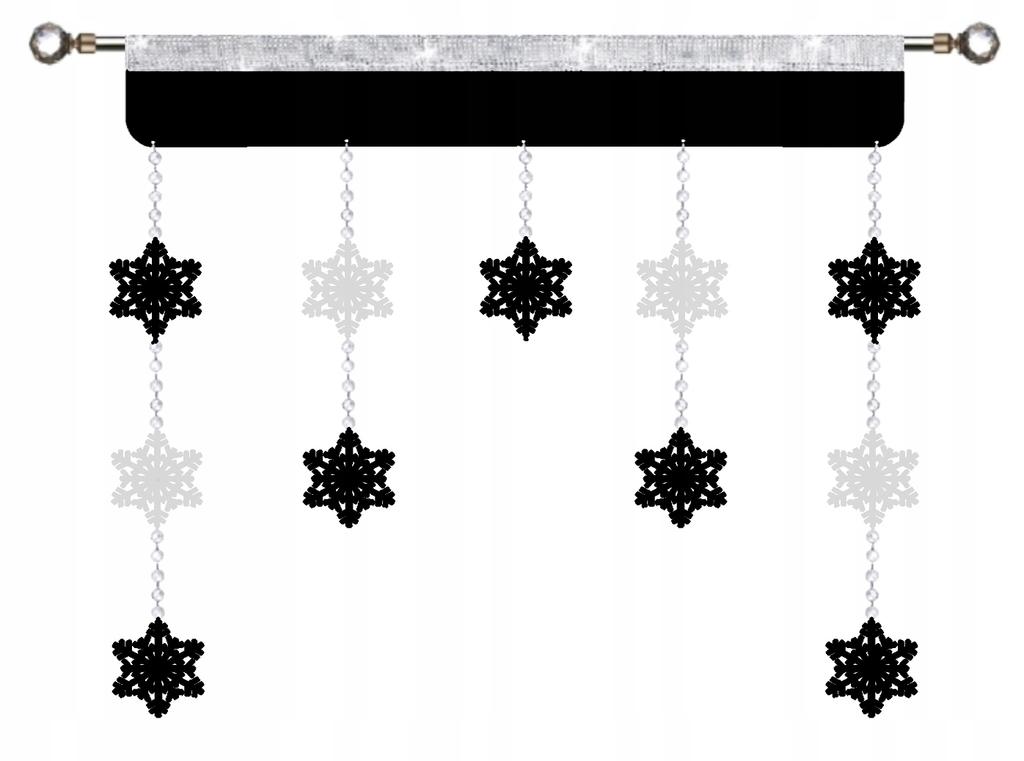 Christmas curtain SNOWFLAKES screen with openwork GLAMOUR Christmas 150
