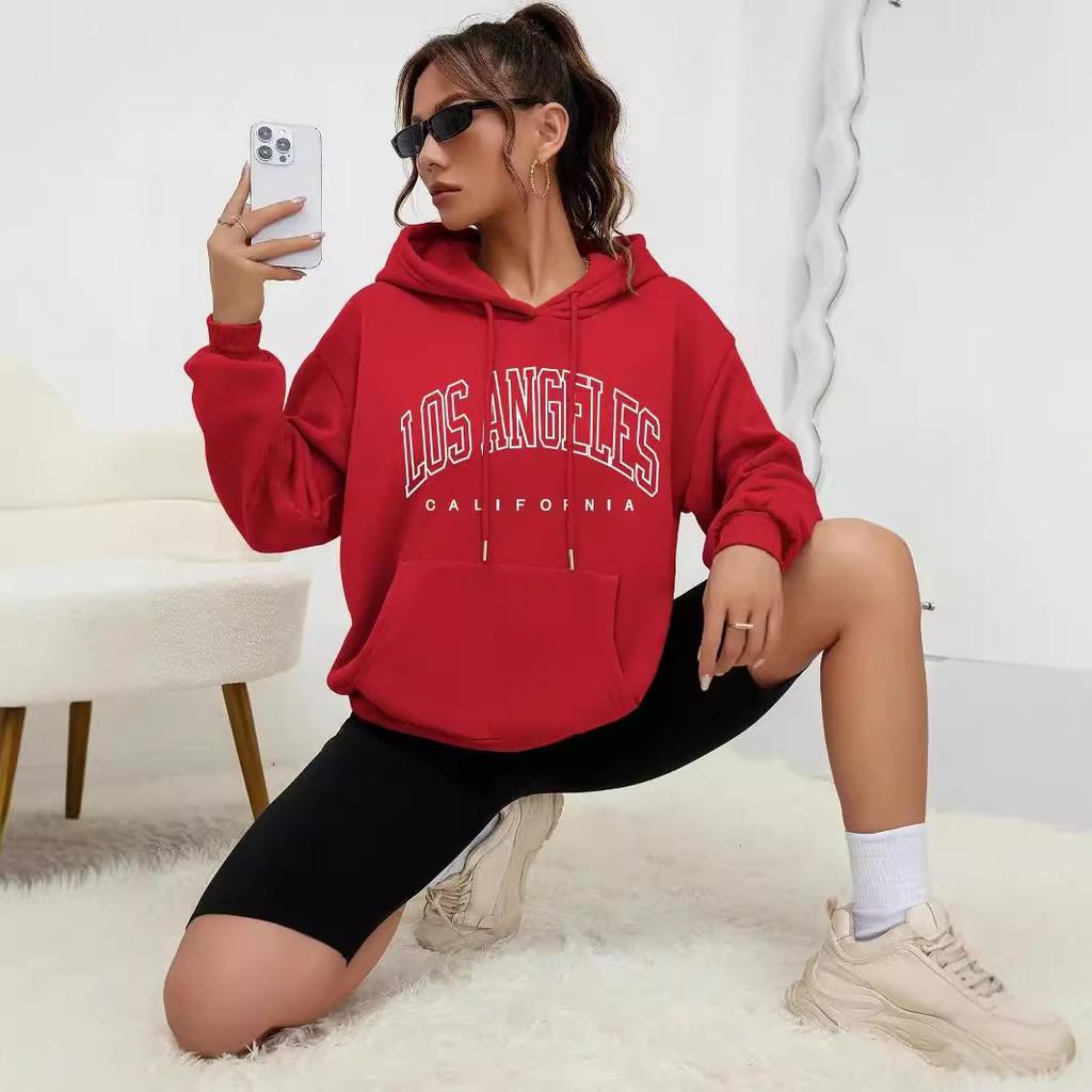 Streetwear Print Hoodie For Women With Polyester Fabric For Fall Winter Comfort