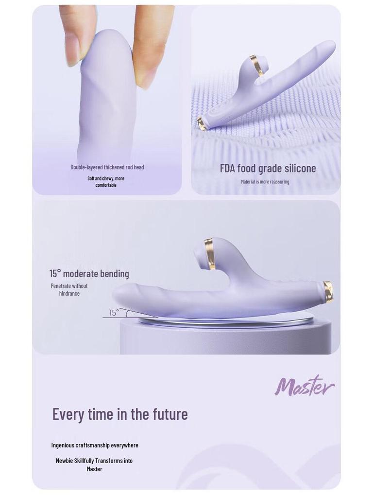 Jieshibang Master Series Thin Self-Retracting Vibrator - Fairy Purple Female Masturbator