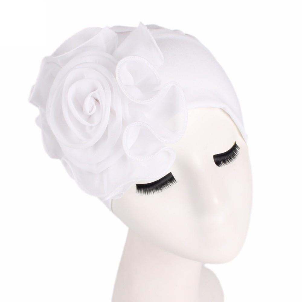 One Size Side Flower Ramadan Hijab Big Flower Islamic Headscarf Women's Turban Cap  Ladies Headwear