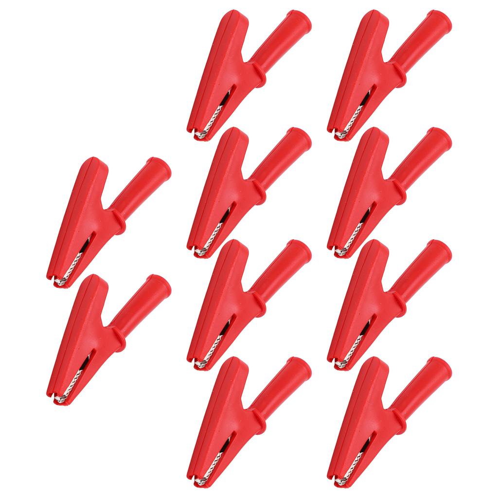 10Pcs Electric Test Clip 20A Rated Current 10mm Opening Test Clamp for Electronic Equipment Welding MachineryRed