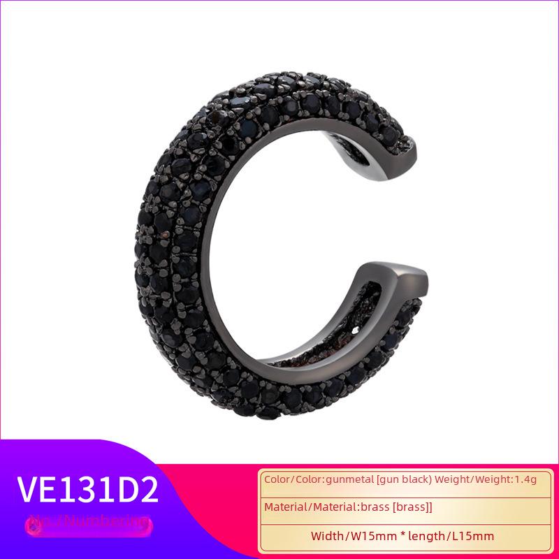 «Серьги-каффы с микроинкрустацией из цветного циркония, медь с покрытием из 18-каратного золота»