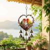 Acrylic Bird Hanging Pendant Eagle Love Shape Pendant Garden Decoration Wind Chime with Bells  Gift