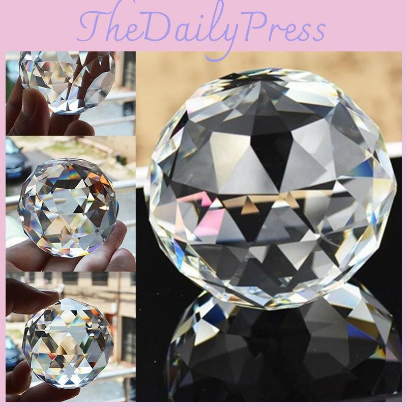 Прозрачная хрустальная сфера с огранкой 50 мм, граненая сфера для гадания, призмы, ловцы солнца, домашний декор