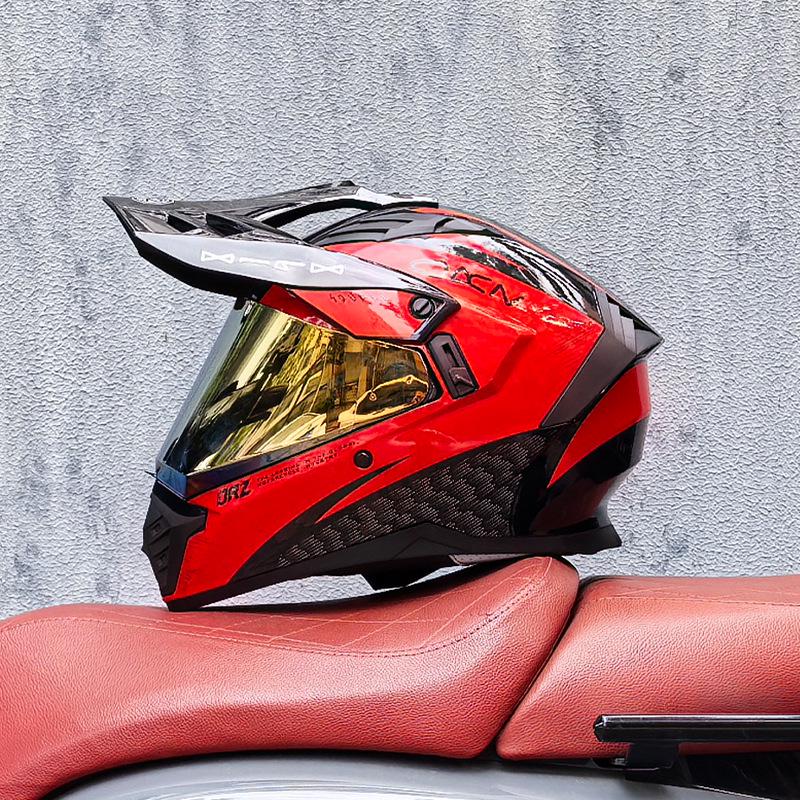 Unisex Motorcycle Rally Helmet with Single Visor for Road and Off-Road Long Distance Travel