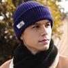 Men Winter Hat Knitted Thick Stretchy Piled Hat Solid Color Ear Protection Multiple Folding Styles Warm Daily Wear Cap Outdoor Skiing Skating Headwear