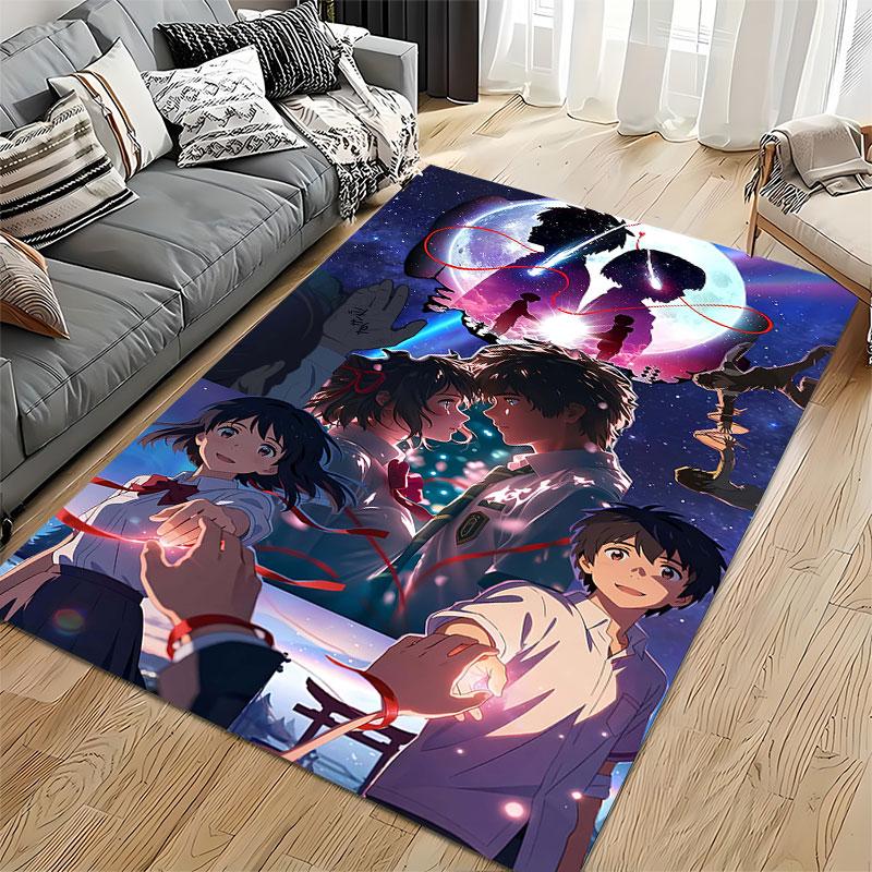 Anime Couple with Red Threads suitable as a non-slip mat for the living room or bedroom sofa