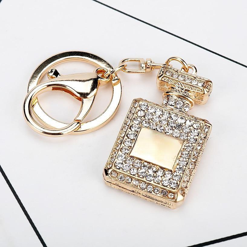 Ювелирные изделия со стразами и кристаллами, 3 цвета, флакон духов в форме подвески, брелок, подарки, автомобильная сумочка, брелок для ключей, подарки