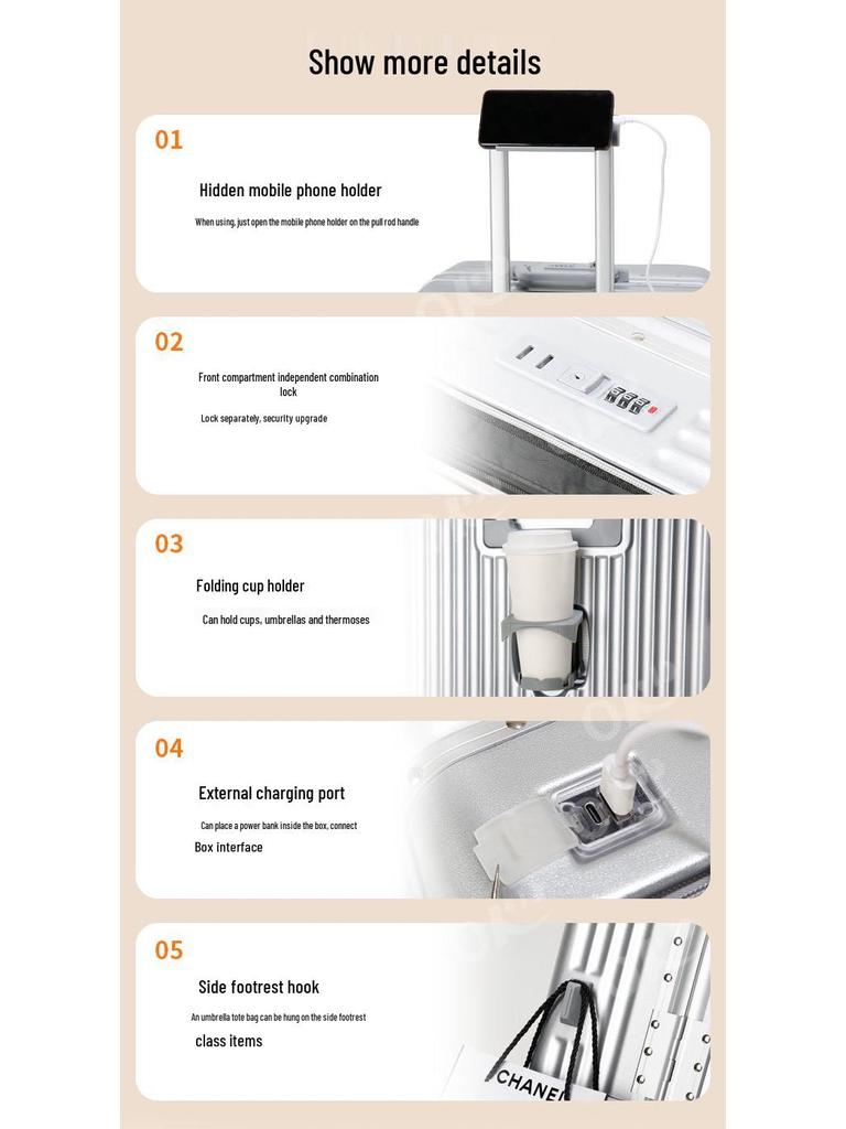 Алюминиевый чемодан с передним открытием, ударопрочный, размеры 20" и 24", для путешествий, для мужчин и женщин