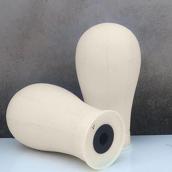 Yousheng Canvas Block Head Kit Training Styling Mannequin Wig Head DIY Durable Foam Canvas Material Display Head Wig Stand