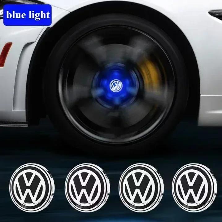 2025 Горячие VW 4 шт. Светодиодные колпачки ступицы Автомобильная плавающая подсветка Колпачки центральных колпаков колес Для Volkswagen golf4/6/7 toutan passat ti