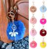Jewelry Fluffy Faux Rabbit Fur Ballet Dancing Girl Keyring Key Buckle Angel Keychain Car Pendant