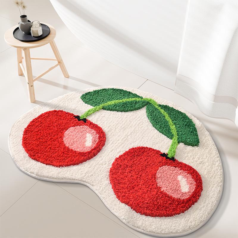 Fruit Carpet Imitation Cashmere Cartoon Non-Slip Floor Mat Household Door Doorway Bathroom Absorbent Floor Mat Foot Mat Decor