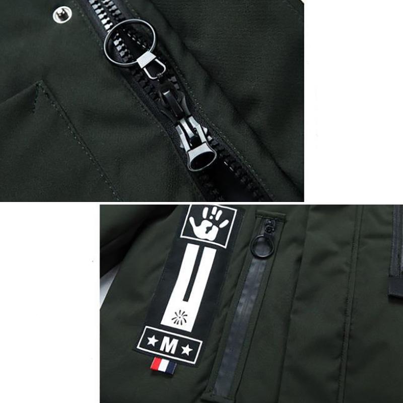 Большой пуховик с меховым воротником, мужская зимняя утепленная хлопковая куртка, длинная узкая верхняя одежда с капюшоном, повседневная куртка, теплые пуховики на молнии