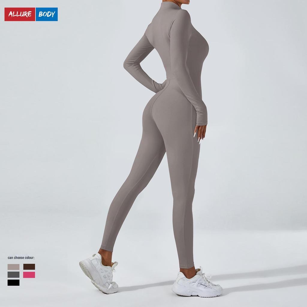 Женский комбинезон для йоги высокой интенсивности с длинными рукавами для бега