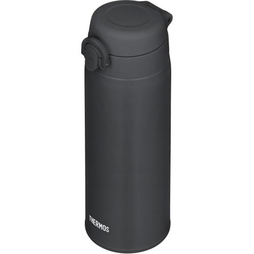 Thermos Water Bottle, Vacuum Insulated Mobile Mug, 500ml, Dark Gray, Removable Spout for Easy Cleaning, Ultra Light and Compact Type, One-Touch Open,