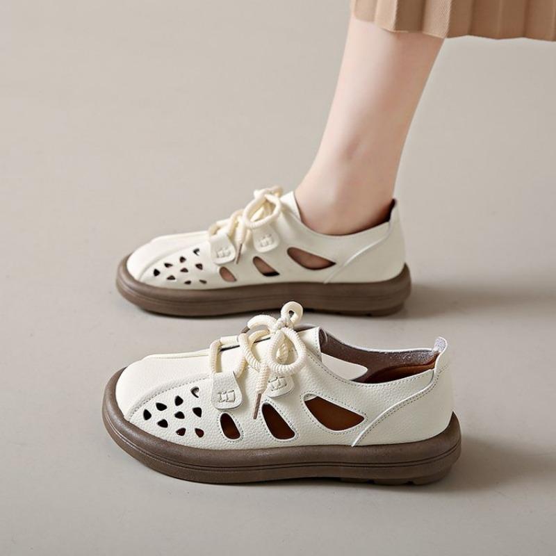 Fashion Women Sandals Summer Shoes Women Genuine Leather Covered Toe Soft Casual Walking Platform Sandals Desiger Shoes Sandalias Mujer