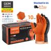 Anboson 10mil Orange Disposable Nitrile Gloves Diamond Texture Industrial Strength for Auto Repair and Heavy Duty Applications