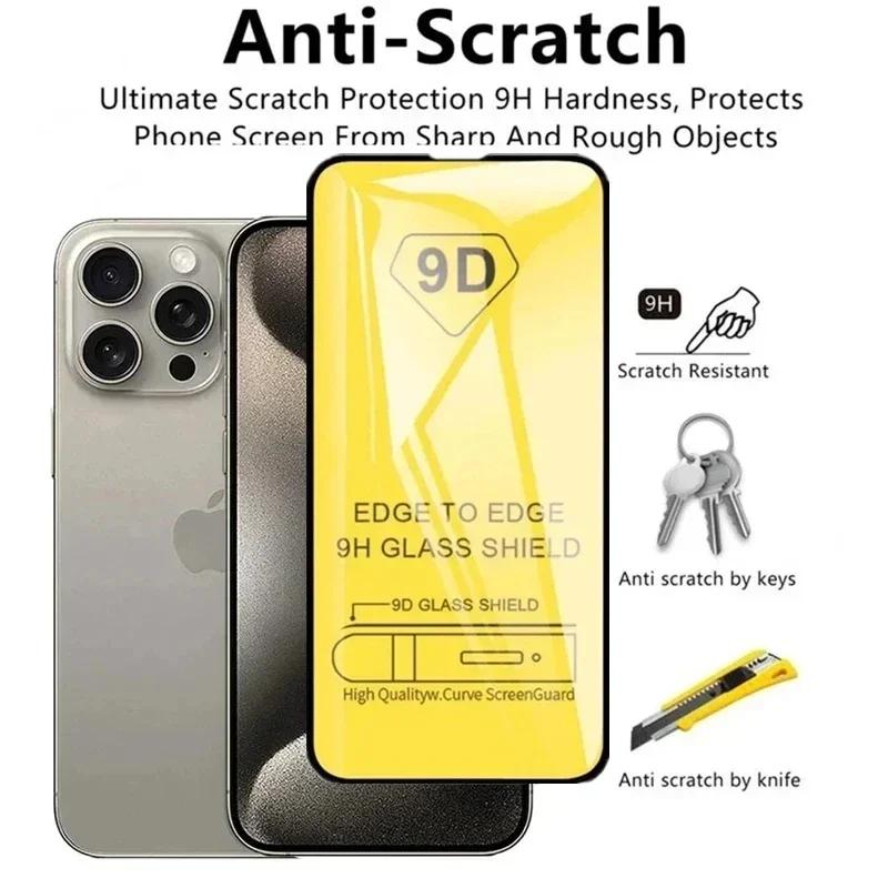 5 шт. 9D защитное стекло для iPhone 13 11 12 15 14 Pro Max 8 Plus протектор экрана для iPhone 16 15 PRO XR XS MAX закаленное стекло