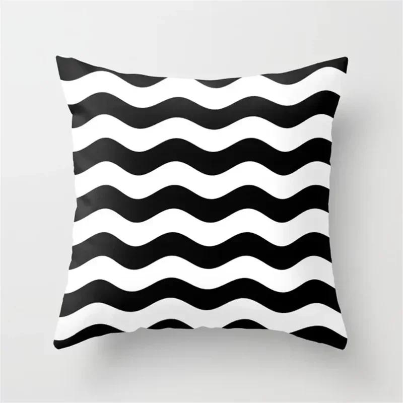 Abstract Geometric Striped Double-Sided Printed Pillow Cover Short Plush Suitable Living Rooms Bedrooms Sofa Throw Cushion Cover