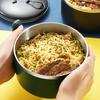 1000ML Noodle Bowl Food-grade Portable Anti-leak Stainless Steel School Dorm Student Ramen Noodles Bowl