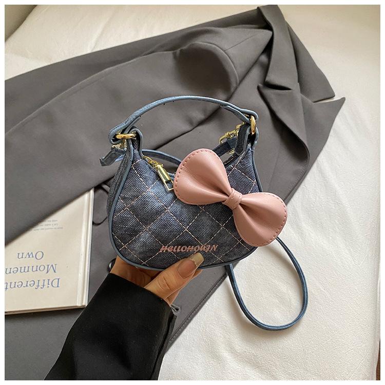 Мини сумка кроссбоди с бантом, Модная, Простая и Стильная, Повседневная ромбовидная сумка на одно плечо
