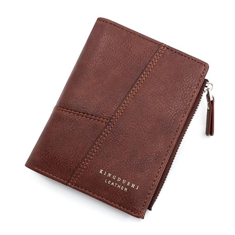 Винтажный мужской кожаный роскошный кошелек, короткие тонкие мужские кошельки, зажим для денег, кошелек для кредитных карт, долларовый кошелек, мужской кошелек для карт