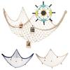 Fishing Net Decoration Wall Art Cotton Fish Net Picture Wall Hanging Fishing Net for Hawaiian Themed Party Under The Sea Party Decoration