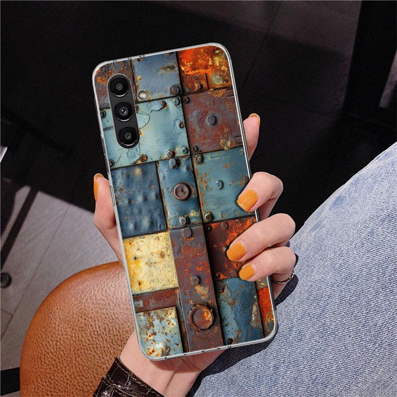 Винтажный индустриальный стиль Ржавый узор Чехол для телефона Для Samsung Galaxy A17 A16 A15 A14 A13 A57 A56 A55 A54 A53 A37 A36 A35 A34 A33