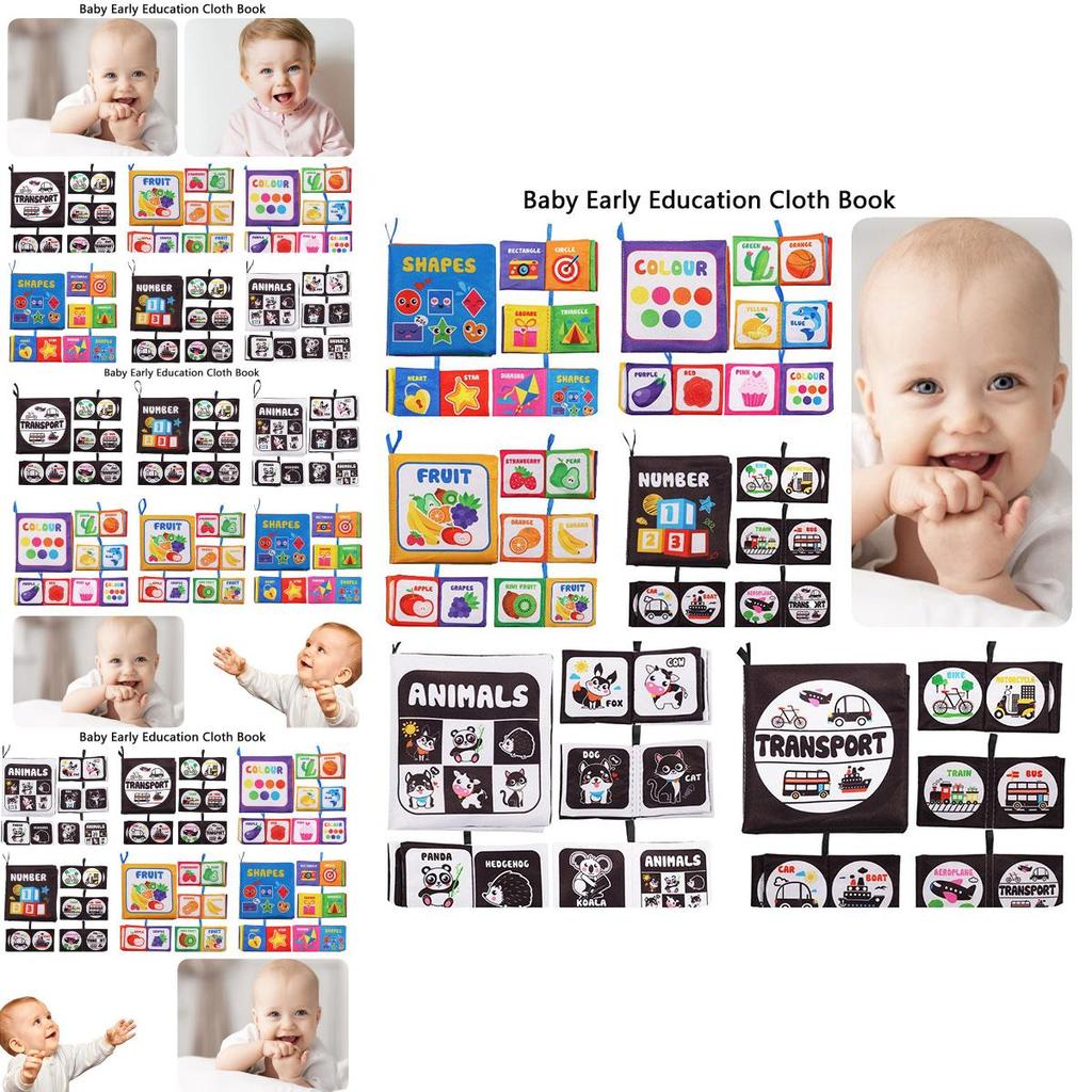 Прочный Моющийся Детский Тканевый Книжный Набор Игрушек Для Раннего Обучения И Интерактивной Игры Устойчивый К Разрывам И Издающий Звуки