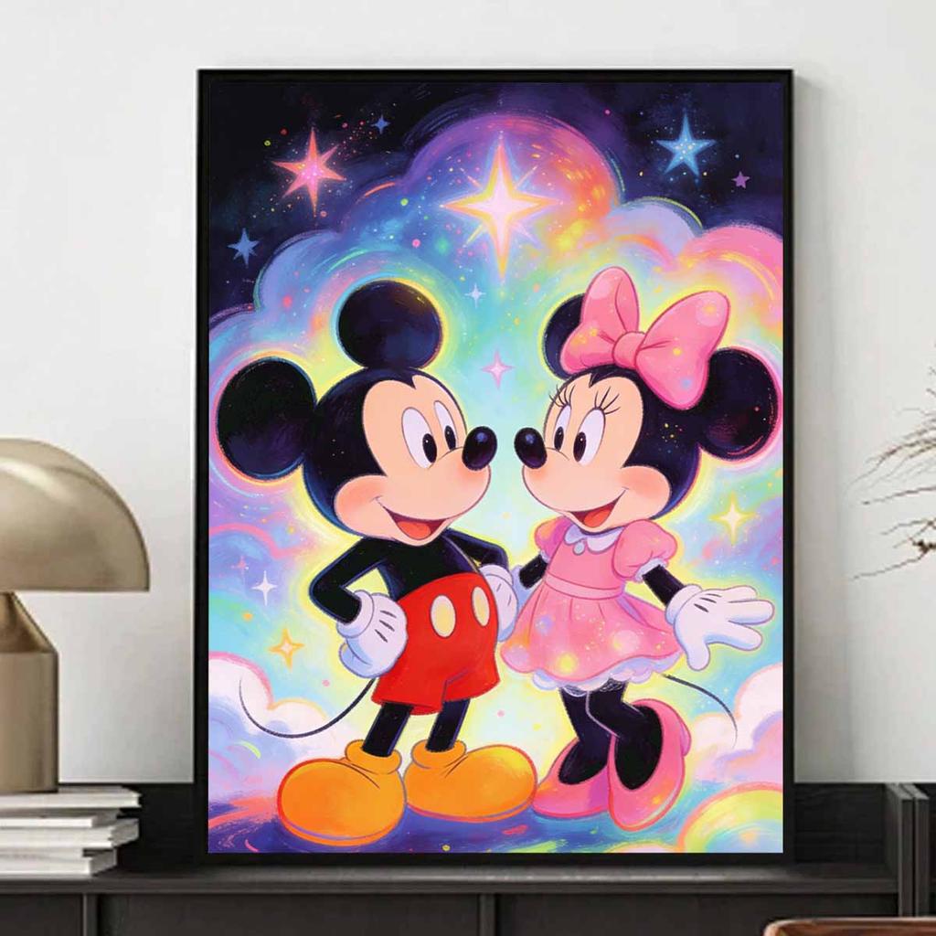 Disney Diamond Art Painting Kit Mickey Minnie Starry Night Wall Decor Handmade Gift