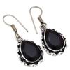 Черный Спинальный Драгоценный Камень Ручной Работы Подарок Для Нее Серебряные Ювелирные Изделия Серьги 1,5"